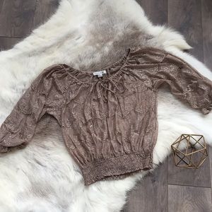 3/4 sleeve sheer shirt